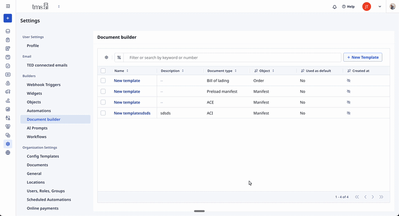 Create Template Document Builder