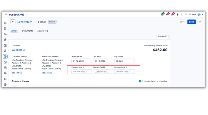 Custom Invoice Fields