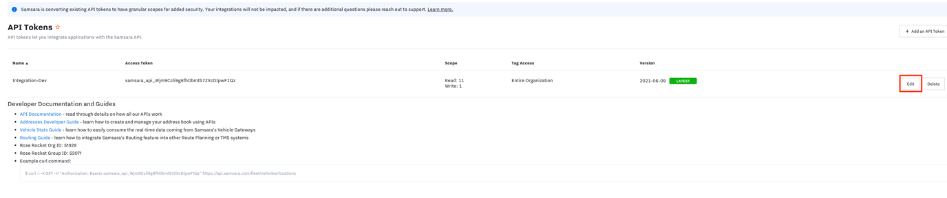 Samsara - Integration Setup