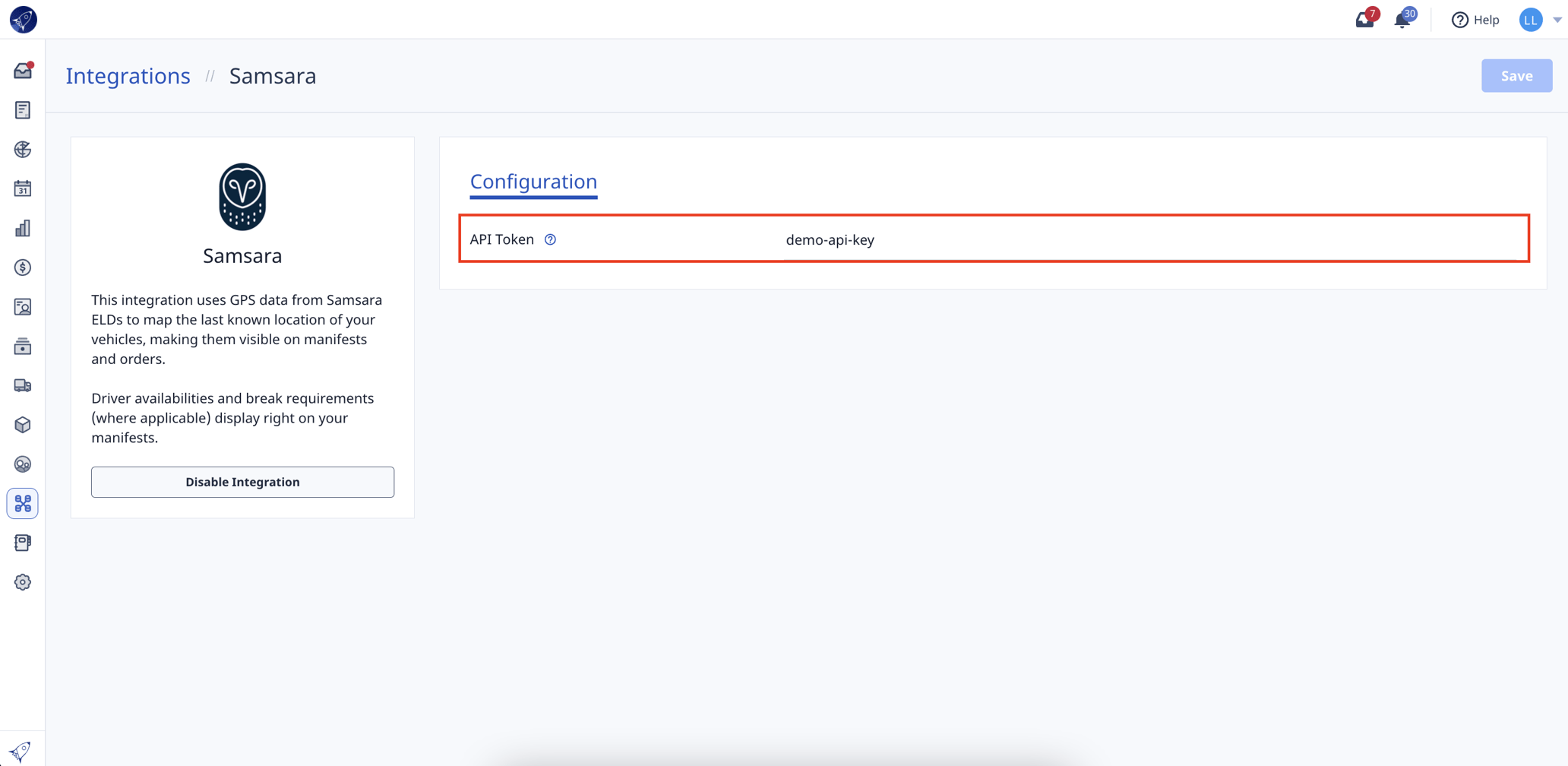 Samsara - Integration Setup