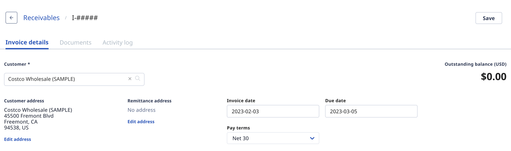 Create an invoice without an order