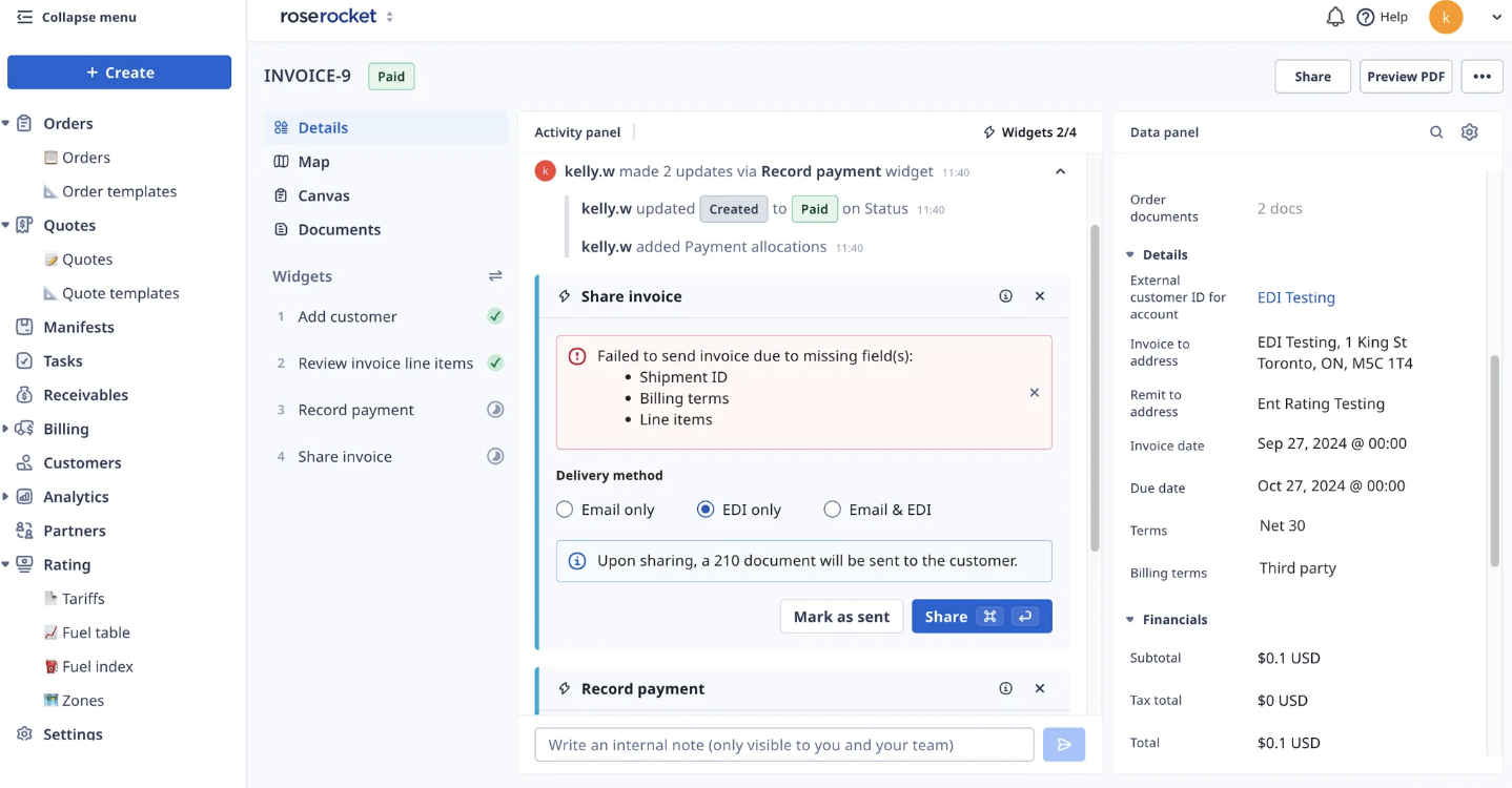 Sending Invoices - 210s