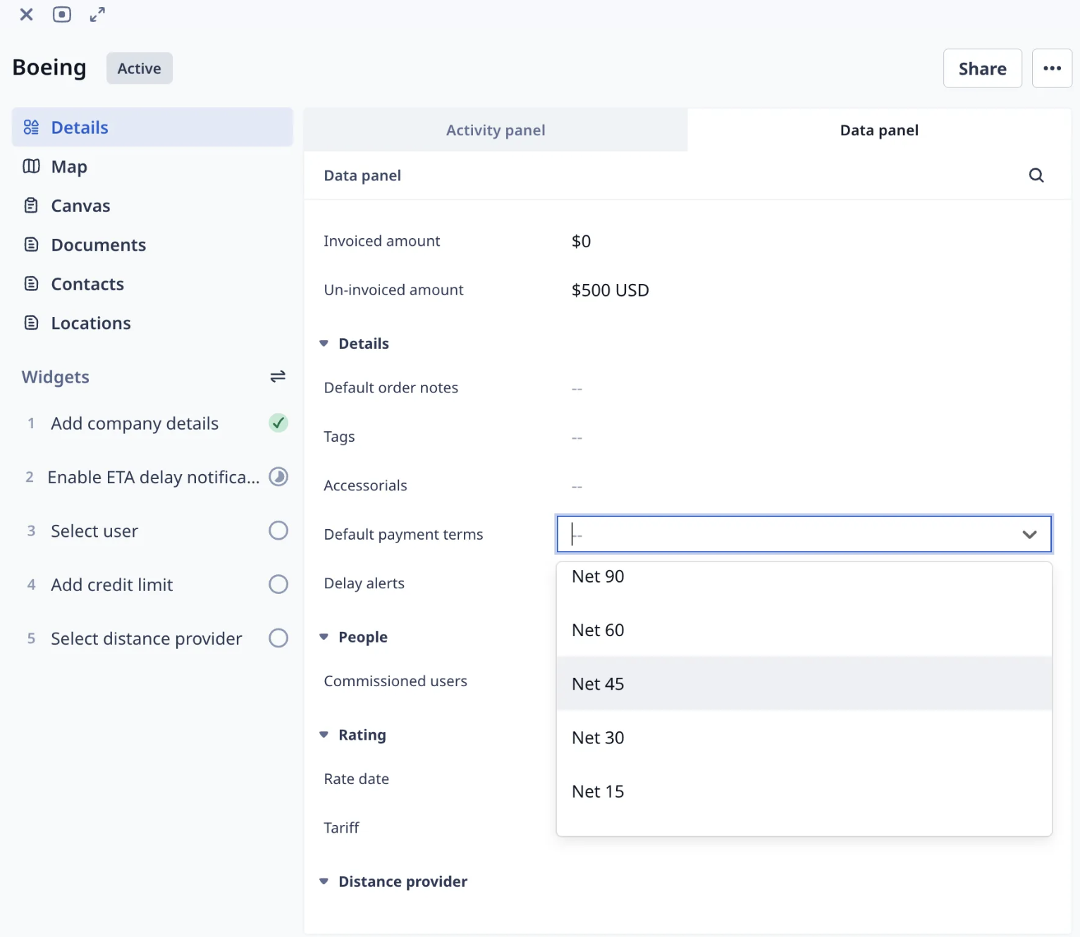 Setting Default Payment Terms for Your Organization and Customers