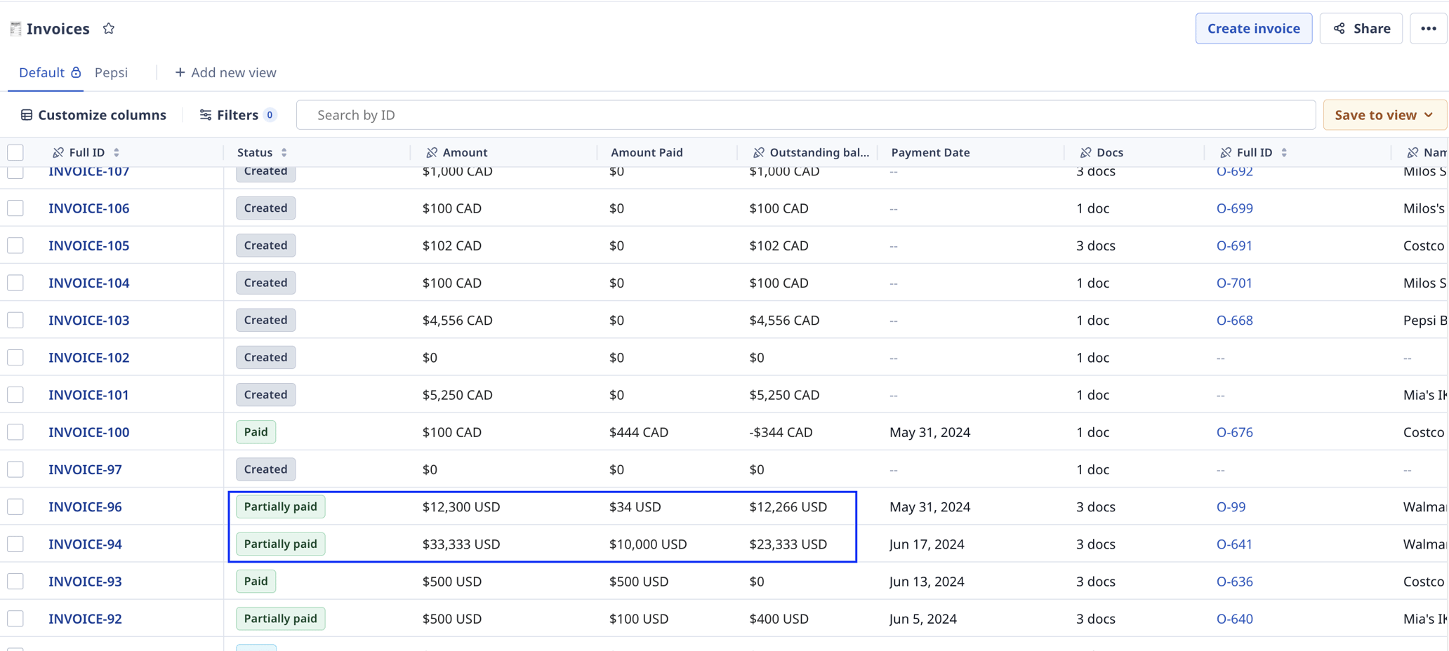 Keep track of invoice payments in Rose Rocket